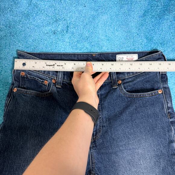 GAP Women’s Y2K Straight Leg Jeans Sz 31/12 Long High Rise 90s Style Dark Indigo - Picture 5 of 16